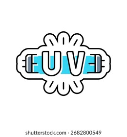 vetor de ícone de cor esterilizado uv. sinal esterilizado uv. ilustração de símbolo isolado