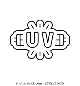 uv sterilized line icon vector. uv sterilized sign. isolated contour symbol black illustration