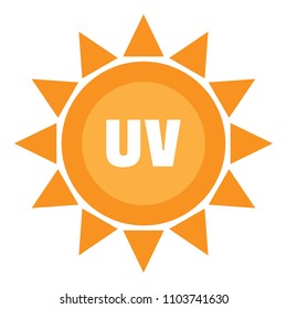 Uv sun logo. Flat illustration of uv sun vector logo for web design