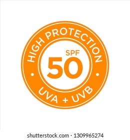 UV, sun protection, high SPF 50 vector icon on white background