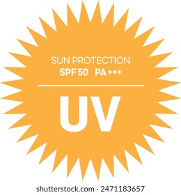 uv sun protection icon design spf 50 mark