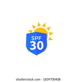 UV, sun protection SPF 30 vector icon