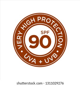 UV, sun protection, Total Block SPF 90 vector icon on white background