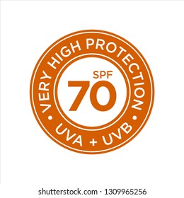 UV, sun protection, Very high SPF 70 vector icon on white background