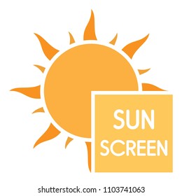 Uv sun screen logo. Flat illustration of uv sun screen vector logo for web design