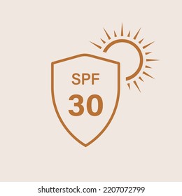 UV Sun Sunscreen Shield Protect Skin Line Icon. SPF 30 Resistant Block Ultraviolet Rays Linear Pictogram. Sunblock Protection Radiation Cream Lotion Outline Icon. Isolated Vector Illustration.