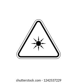 UV Sun Warning Icon Vector Template.