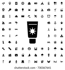 Uv sunscreen icon vector isolated on white background. set of filled tourism icons.