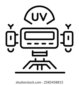 Uv tracker icon in linear style 