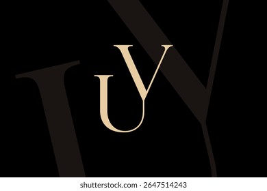 UV or VU letter logo icon design. Classic style luxury initials monogram.
