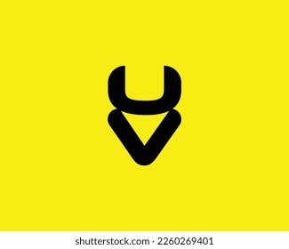 UV VU Logo design vector template