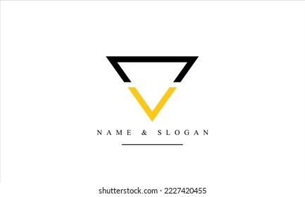UV, VU, U, V abstract letters logo monogram
