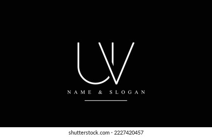 UV, VU, U, V letras abstractas monograma
