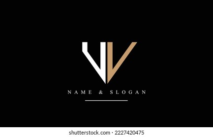 Logo für abstrakte Buchstaben UV, VU, U, V