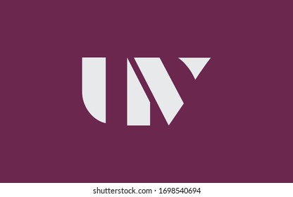 uv or vu and u or v Lowercase Letter Initial Logo Design, Vector Template
