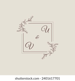 UV wedding line square monogram with high quality professional design that will print well