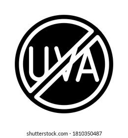 uva crossed out mark glyph icon vector. uva crossed out mark sign. isolated contour symbol black illustration