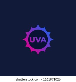 UVA icon, vector sign