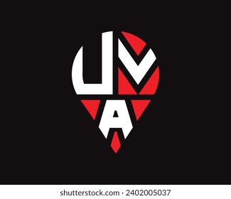 UVA letter location shape logo design