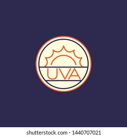 UVA protection icon, badge, linear design