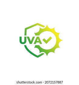 UVA protection icon with a sun and shield