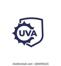 UVA protection icon with sun and shield