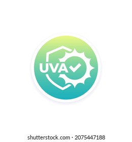 UVA protection icon with a sun, vector