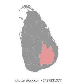 Uva Province map, administrative division of Sri Lanka. Vector illustration.