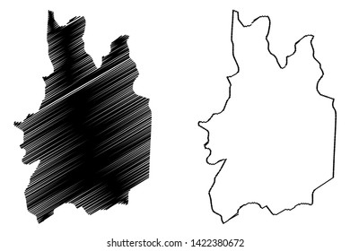 Uva Province, Sri Lanka (Administrative divisions, Democratic Socialist Republic of Sri Lanka, Ceylon) map vector illustration, scribble sketch Uva map