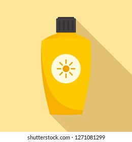 Uva sunscreen bottle icon. Flat illustration of uva sunscreen bottle vector icon for web design