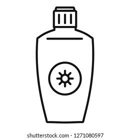 Uva sunscreen bottle icon. Outline uva sunscreen bottle vector icon for web design isolated on white background