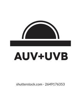 UVA and UVB protection icon for broad spectrum sunscreen a symbol for blocking different types of ultraviolet radiation for complete sun safety vector solid glyph icon