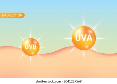 Uva and uvb protection. Vector Illustration