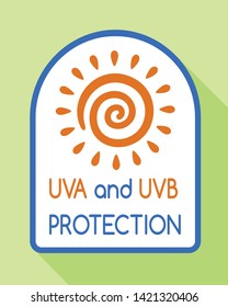 Uvb protection logo. Flat illustration of uvb protection vector logo for web design