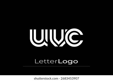 UVC Criativo Único Moderno Carta Logo Design. Elegante Monograma Logo Design com elementos decorativos e tipografia