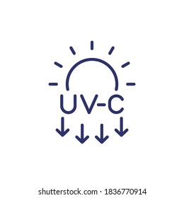 UV-C light disinfection line icon