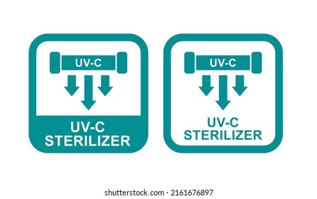 UV-C sterilization badge logo design. Suitable for health information and product label