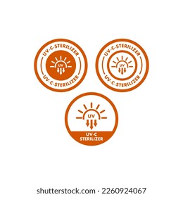 UV-C sterilization badge logo vector. Suitable for product label and information