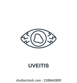 Icono de Uveitis. Icono de Deseases simples monocromo para plantillas, diseño web e infografías