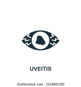 Icono de Uveitis. Icono de enfermedades simples monocromáticas para plantillas, diseño web e infografías