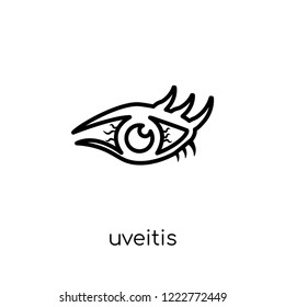 Uveitis icon. Trendy modern flat linear vector Uveitis icon on white background from thin line Diseases collection, editable outline stroke vector illustration