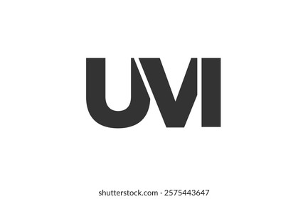 UVI logo design template with strong and modern bold text. Initial based vector logotype featuring simple and minimal typography. Trendy company identity ideal for businesses brand presence.