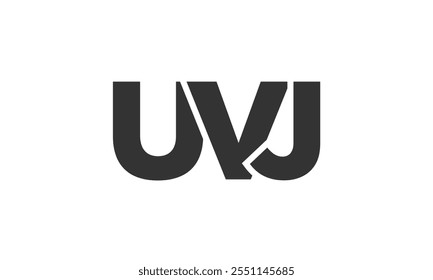 UVJ logo design template with strong and modern bold text. Initial based vector logotype featuring simple and minimal typography. Trendy company identity ideal for businesses brand presence.