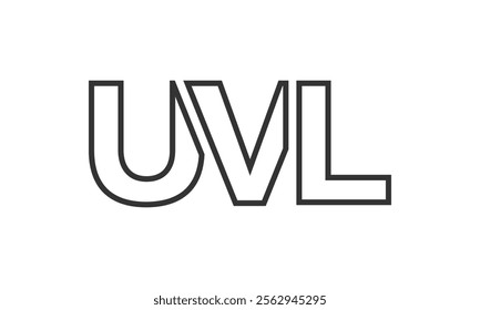 UVL logo design template with strong and modern bold text. Initial based vector logotype featuring simple and minimal typography. Trendy company identity ideal for businesses brand presence.