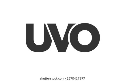 UVO logo design template with strong and modern bold text. Initial based vector logotype featuring simple and minimal typography. Trendy company identity ideal for businesses brand presence.