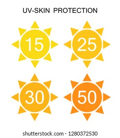 UV-Protection Sun Sign Icon Collection Set. Vector Illustration EPS10