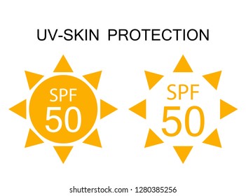 UV-Protection Sun Sign Icon Collection Set. Vector Illustration EPS10