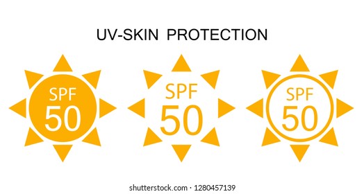 UV-Protection Sun Sign Icon Collection Set. Vector Illustration EPS10