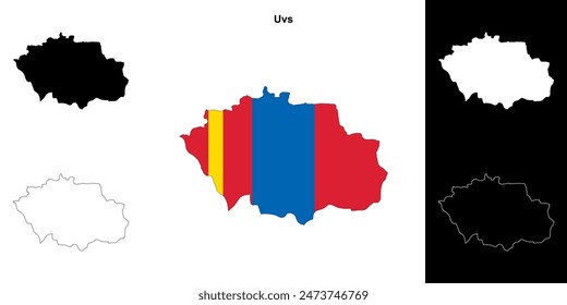 Conjunto de mapa de esquema de provincia Uvs