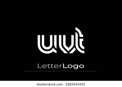 UVT Creative Diseño de Logo de Letra Moderna Única. Diseño elegante del logotipo del monograma con los Elementos decorativos y la tipografía